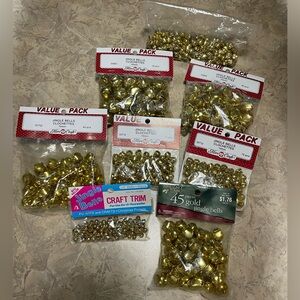 Lot of 8 bags of Jingle Bells Various Sizes Gold in Color